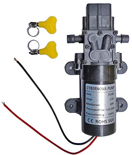 CYBERNOVA DC24V 100PSI 4.0L/m pompe auto-amorçante à membrane haute pression d'eau douce interrupteur de pression intégré caravane/bateau/camping-car/jardin/nettoyage de véhicule/camping-car