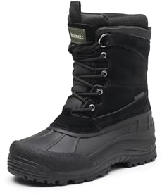 Men's Winter uggs are Waterproof, Non-Slip, Safe and Warm Outdoor Classic Suede, Detachable Lining, Non-Slip Rubber Outsole, Mid-Calf Height Boots