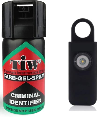 Farb Gel Self Defence Spray UK Legal x1 Criminal Identifier Spray for Personal Protection PLUS Personal Alarm Self Defence Keychain