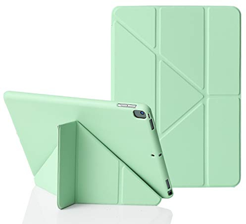 MuyDoux Funda para iPad 10,2 Pulgadas 9ª 8ª 7ª Generación (2021/2020/2019), Carcasa Origami iPad 9 8 7, Tapa Sedosa y Trasera Suave, 5-en-1 Múltiples Ángulos de Visión, Auto Sueño/Estela, Verde