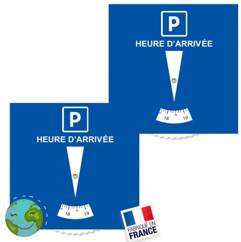 BLAUBODY Disque de Stationnement Zone Bleue X2 (ÉCOLOGIQUE & Fabriqué en France) Disque Stationnement Carte Horodateur Europeen Parking Stationnement Voiture Accessoires Auto (Garantie)
