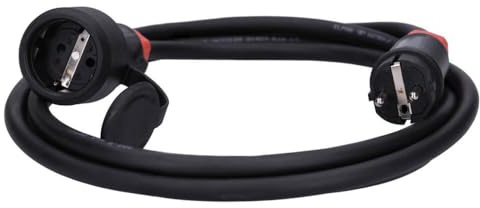Voxura Schuko Gummi-Verlängerungskabel Schuko-Stecker-Kupplung Adapter Außenbereich Stromkabel Garten Baustelle Industrie Märkte 3-polig 230V H07RN-F 3x2,5 16/3 16A IP54 3m