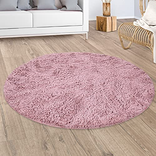Paco Home Hochflor Teppich Wohnzimmer Fellteppich Kunstfell Shaggy Flauschig Rosa, Grösse:140x200 cm