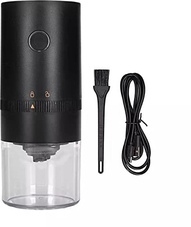BAILEYU Macinacaffè Elettrico Portatile Compatto USB Ricaricabile Regolabile Macinacaffè Conico in Ceramica per Chicchi di caffè Spezie Erbe Grani Noci,Black