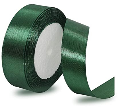 IMSOLDECOR Satinband Dunkelgrün 25mm, 23m Geschenkband für Hochzeit | Bänder für Geschenkverpackungen, DIY-Basteleien, Blumensträuße, Nähprojekte, Schleifenherstellung, Geburtstags Dekoration