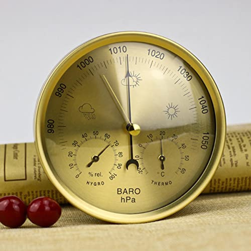 WMGoods 3 in 1 Barometer Weather Station,Multifunction barometers for the home,5 inch weather barometer,for Indoor and Outdoor Barometer Thermometer Hygrometer