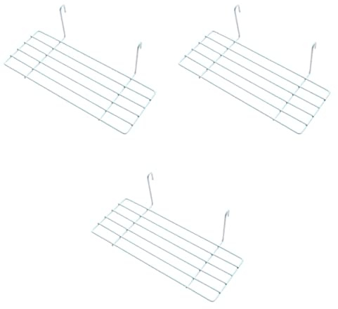 HOMSFOU 3piezas Estante De Almacenamiento para Panel De Rejilla Estante Recto De Alambre para Exhibición De y Decoración Pared