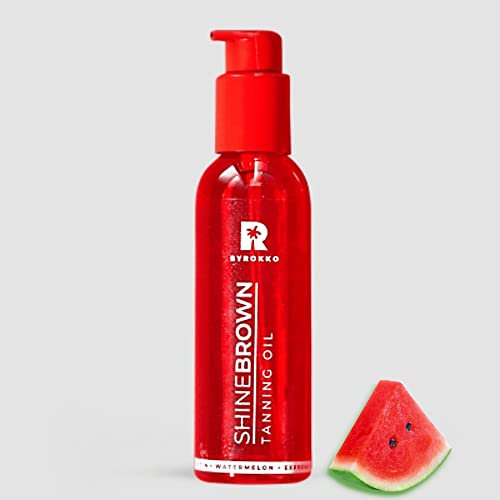 BYROKKO Original Shine Brown Wassermelone Bräunungsöl 145 ml Feuchtigkeitsspendender Dunkel Bräunungsbeschleuniger mit 100% Natürlichem Karottenöl, Walnussöl; Anzahl Der Teile: 1, 200.0 grams