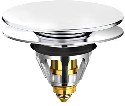 Waschbeckenstöpsel, Universal Pop Up Stöpsel Waschbecken Abflusssieb Ablaufgarnitur, Abflussstopfen für Aufsatzwaschbecken Badewannenstöpsel mit Anti Clogging Sieb, Großer Deckel (34-38mm)