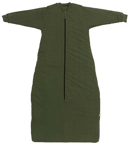schlummersack Schlafsack Baby Winter 110 cm Olive | Babyschlafsack mit Ärmel 3.5 Tog Baby Schlafsack Winter | Winter Schlafsack Baby Baumwolle