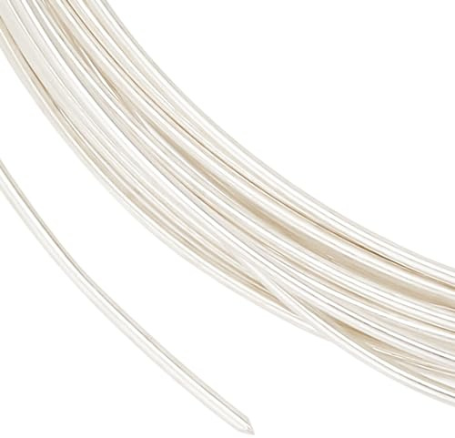 BENECREAT 0.5 mm/24 Gauge 999 Sterlingsilberdraht, 2 m/6.5 Fuß Runde Basteldrahtrolle Für Drahtwickelschmuckherstellung, Spool-Projekt, Armbänder Und Ohrringe