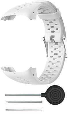 MYAYD Armband Kompatibel mit Polar M400 /M430,Sport Silikon Ersatz Uhrenarmband Wechselarmband Ersatzarmband für Polar M400 / M430 Smartwatch für Männer Frauen (Weiß)