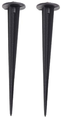 Picchetto da Terra per Lampada Prato 16cm in Alluminio Nero | Viti M5 Incluse, Confezione da 2 Pezzi, Adatto per Percorso e Festività