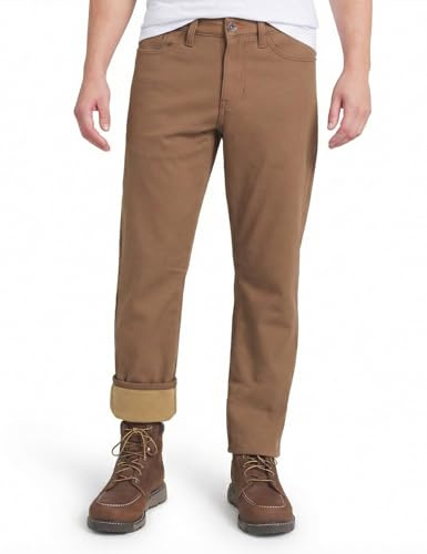 Weatherproof Vintage Fleece Lined Pants Men's - Regular Fit | Soft & Warm, Cold Weather Insulated Canvas Winter Pants for Men