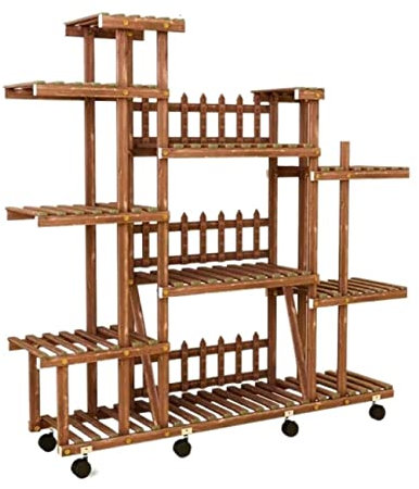 Blumenständer Blumenregal Blumenbank Pflanzenregal Aus Holz, 10 Etagen, Pflanzenständer, Garten, Blumenregal Für Terrasse, Ecke, Balkon Pflanzenständer Blumentreppe Pflanzenregal ( Color : Brown , Siz