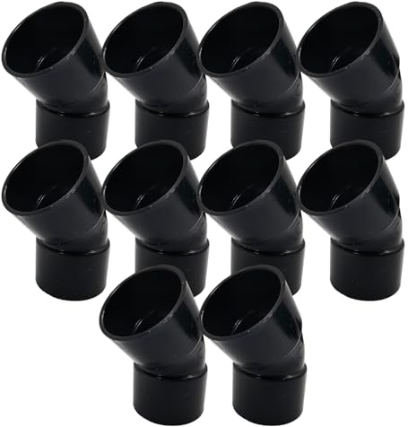 Duraplast UK™ Solvent Waste 45° Obtuse Bend 32mm Double Socket (Exterior Diameter 36mm | 1 ¼ Inch) Black | Heavy-Duty PVC Fitting | Leak-Free & Secure | Pack of 10 | for Plumbing & Drainage Systems