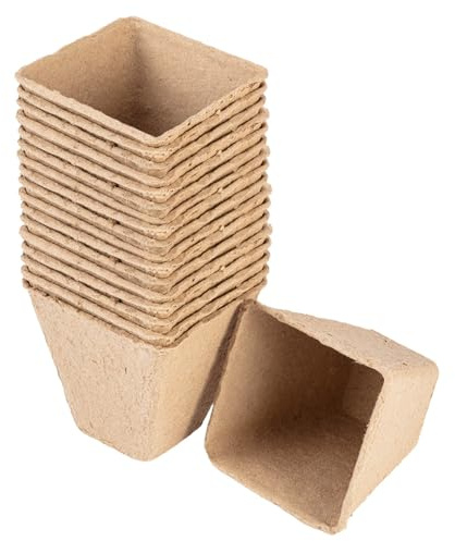 VERTO Lot de 18 pots de culture - 8 x 8 cm - Pratique - En tourbe - Pots de fleurs biodégradables pour semences - Pots de culture - Pots de semis