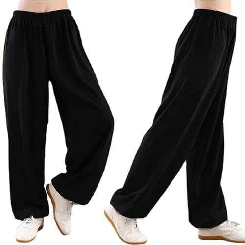 Genérico Pantalones de Tai Chi Cómodo Transpirable Artes Marciales Ropa Unisex Traje para Tai Chi y Meditación Tradicional Chino Uniforme Ropa para Yoga y Pilates,01,S