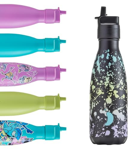 Chilly’s Gourde Enfant - Bouteille Isotherme en Inox, Réutilisable pour Boissons Chaudes et Froides - Étanche, Sans Condensation - 350 ml - Splatter