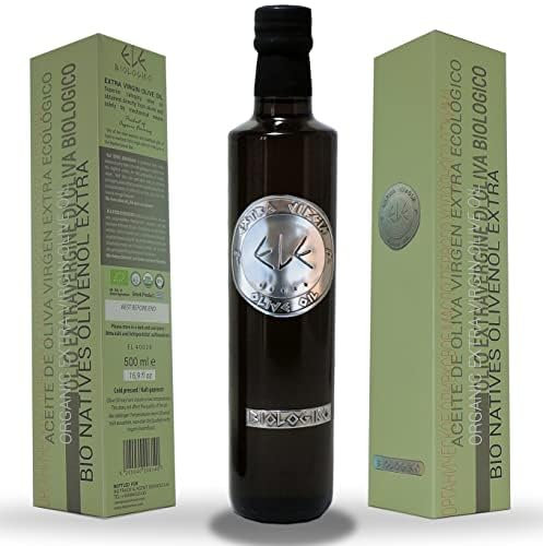 ELE EVOO BIO,(Huile d'olive extra vierge biologique).Huile d'olive extra vierge grecque, pression à froid,Idée cadeau du Péloponnèse, fruité doux, en bouteille design, coffret cadeau