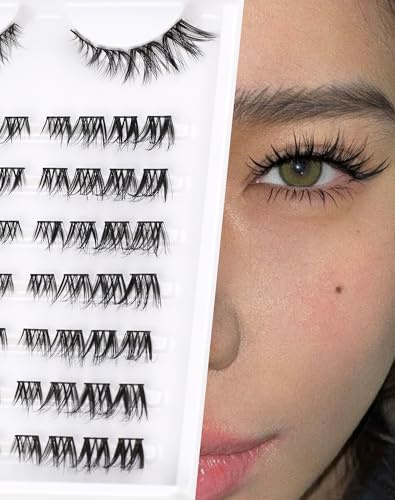 Wimpern Cat Eye Extensions Cluster Lashes Einzelne Wimper Natürliche Künstliche-wimpern Wispy 3D-Falsche Lashes Einzelne C24(9-13MM)