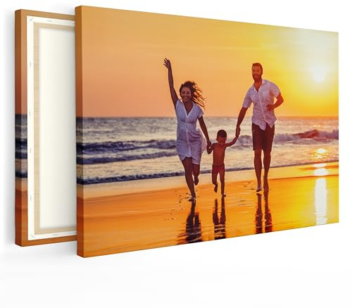 MuchoWow© Bild auf Leinwand personalisiert Schlafzimmer Bilder Leinwände | 80x60 cm - Wand Deko Wohnzimmer Modern Wanddeko Bilderwand Fotogeschenke mit eigenem Foto