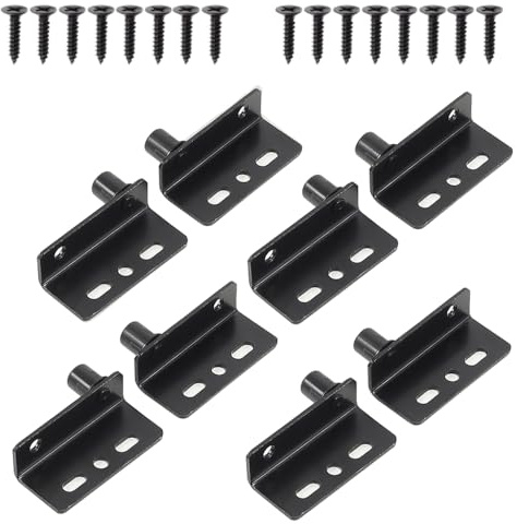 Pivot Türscharniere mit Stift und Schrauben, Verdeckte Eisen Pivot Scharnier Schranktür Scharniere Freischwingende Holztür Zubehör [4 Set - Schwarz]