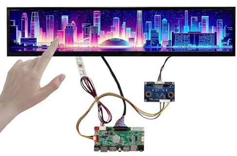 FanyiTek 24 inch 1920x360 DV240FBM-NB0 IPS Stretched Bar LCD Touchscreen | and H/D USB SD Card Board,Capacitive Touch Sensor Panel,Support 10-Points Multi-Touch