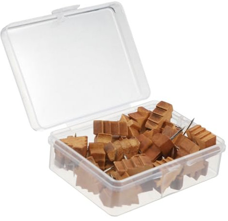 VILLCASE 25stücke Teiliges Holz Push Pins Mit Ergonomischem Kopf Wiederverwendbare Reißzwecken Für Pinnwände Korktafeln Und Fotowände Einfache Handhabung Robust Und Formstabil Für Büro