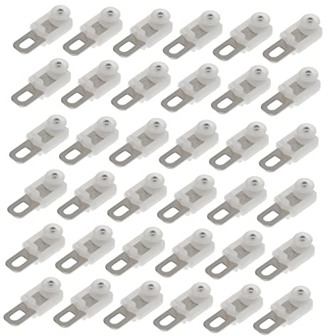Genérico 50 Pcs polea de Cortina Barra de Cortina de Techo Carril Puerta Manos Corredor Curtain Rail Curtain Rod Rodillo de riel de Planeador de riel de el plastico