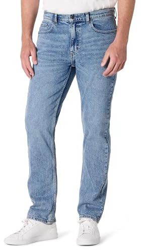 Amazon Essentials Men's Low Stretch Straight-Fit Jeans, Tinted Light Wash, 34W x 32L