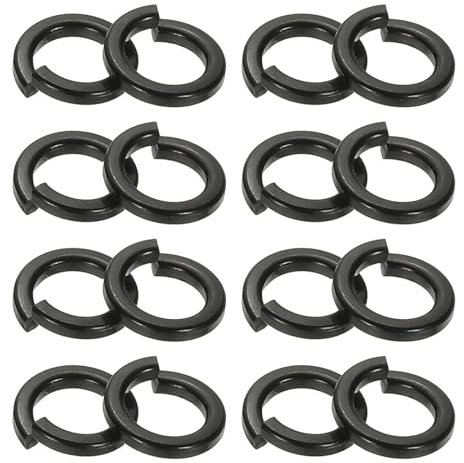 PATIKIL Arandelas de Seguridad Divididas M6, 180Pcs Arandelas de Resorte 304 Acero Inoxidable con Recubrimiento de Zinc Negro, 6mm x 9mm x 2mm