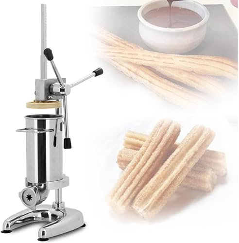 Macchina commerciale per Churros Maker, riempitrice manuale con 5 stampi, strumento in acciaio inossidabile per ristoranti e negozi di ciambelle
