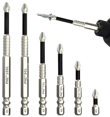 6Pcs High-Magnetic Screwdriver Drill Bit Set, Magnetic Screwdriver Bits, Strong Magnetic Anti-Slip Durability Screwdriver Set, Electric Precision Anti Impact High Hardness Strong Magnetic Screwdriver