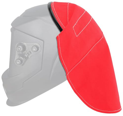 Welding Helmet Cover, Helmet Extended Cover with Press Fit Seal, Full Protection Welding Hood Accessories Welding Head Cover for Most Welding Helmets,Welding Helmet Accessories (red)