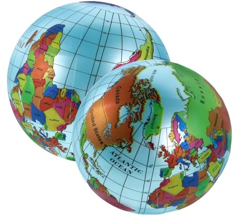 COOPHYA 2piezas Globo Inflable De Del Juguete Educativo De Geografía Pelota De Playa Inflable Para Globo Terráqueo Portátil Para Sala