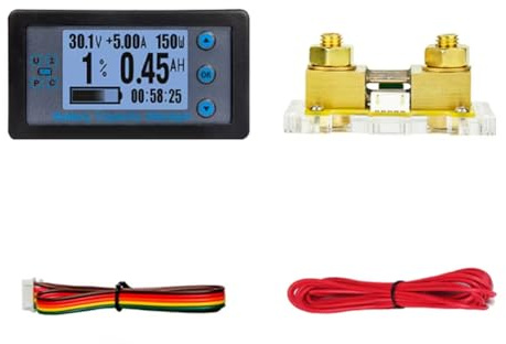 Oiqippnbv DC 8-120V Digital Energy Meter Digital Multifunctional Coulombometer Amperometro Voltmetro Wattmeter Battery Tester con Shunt 100A