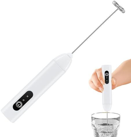 DAWCBVJQ Schiumatore Di Latte Mano,Frusta Elettrico Ricaricabile USB - Schiumatore Manuale Per Bevande,Per Latte Cappuccino Caffè Cioccolato Matcha Bevande Latte Casa Viaggio