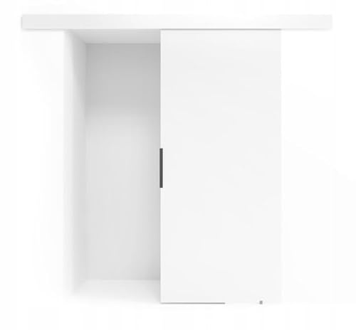 VIKK - Schiebetür Komplettset mit Tür - Schiebetüren - H 205cm, B 86cm - für Nischen, Flur, Abstellraum, Garderobe - Einseitig Bedienbar, Sanft schließend, Robustes Rollensystem - Modell: VIND