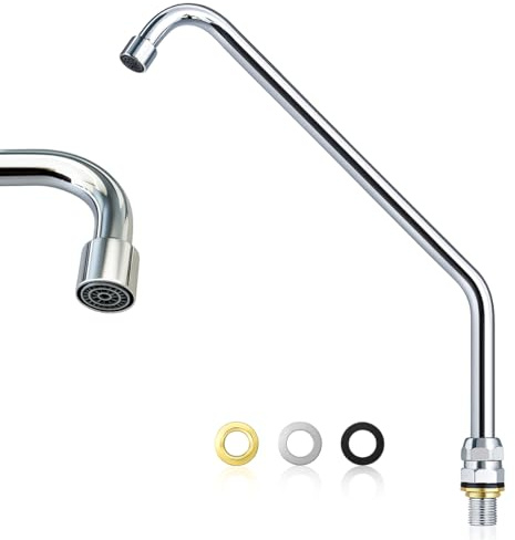 GOLDMAN SERVICE | High-Arc Swivel Spout with Aerator for Industrial Foot-Pedal Faucets | Chrome-Plated Stainless Steel Gooseneck – Professional Replacement for Commercial Kitchen Sinks