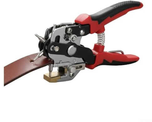Pince perforatrice ergonomique 6 en 1 en acier inoxydable avec poignée antidérapante et tailles de trous réglables de 2 mm à 4,5 mm pour différents matériaux de perforation
