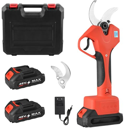 30MM Electric Pruning Shears, Cordless Electric Scissors with 2Pcs 21V Rechargeable Batteries, Cutting Diameter Portable Secateurs with LCD Display for Garden Orchards to Pruning Branches