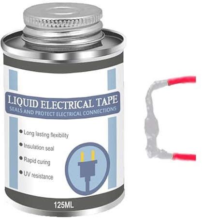 Ruban isolant liquide - 125 ml, revêtement en caoutchouc isolant étanche, résistant aux hautes températures, colle isolante noire à séchage rapide pour la réparation de fils et de câbles (WHITE)