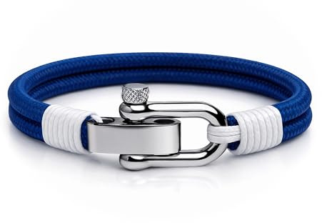 Uniqal | Segeltau Armband Herren & Damen | Maritimes Armband mit Edelstahlschäkel | Robust & Wasserfest, Geschenk für Sie & Ihn | Nautisch bracelet