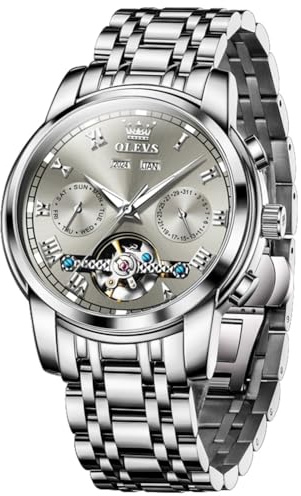 OLEVS Herrenuhren Business Kleid Luxus Armbanduhr Luminous Leicht zu lesen wasserdichte Edelstahluhr für Männer