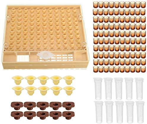 Vzer komplette Bienenzucht-Ausrüstung um eine Königin aufzuziehen, mit Zellbecher, Fängerbox, Haarrollenkäfig, Cupularve-Imkerei-System, Hilfsmittel-Set für Bienenzüchter