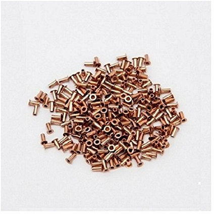 Kupfer Durchkontaktiernieten für zweiseitige Leiterplatten - Innendurchmesser 0,8mm/Aussendurchmesser 1,0mm -250 Stück