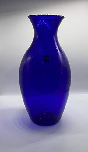 Maison Zoe Glasvase aus Recycling-Glas Belina - dunkelblau - blau - groß - Durchmesser ≈ 12cm Höhe ≈ 29cm - 100% Handmade - Blumenvase - Vase mundgeblasen - Dekovase - Tischvase