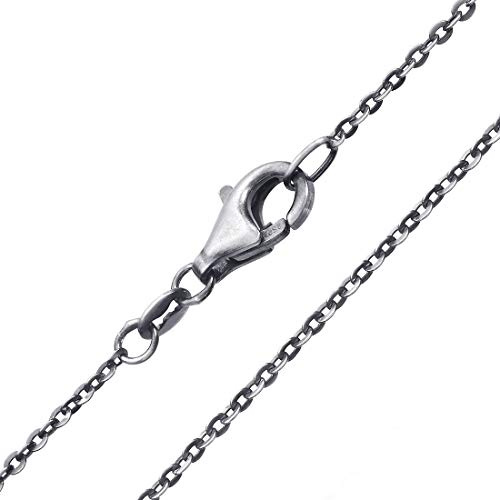 925 Silber Halskette für Frauen Herren 1,2mm Kette 45 cm antik K96-45