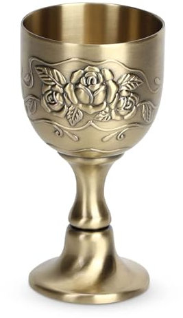 Copa, taza vintage hecha a mano, cáliz dorado repujado, cáliz vintage, copa, mini copas de vino para bares domésticos, fiestas, bodas